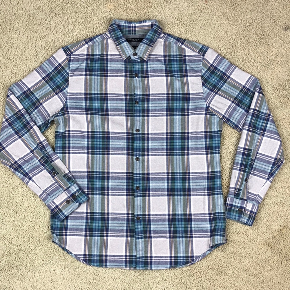 Banana Republic Luxe Flannel Camden Fit Sz Medium
